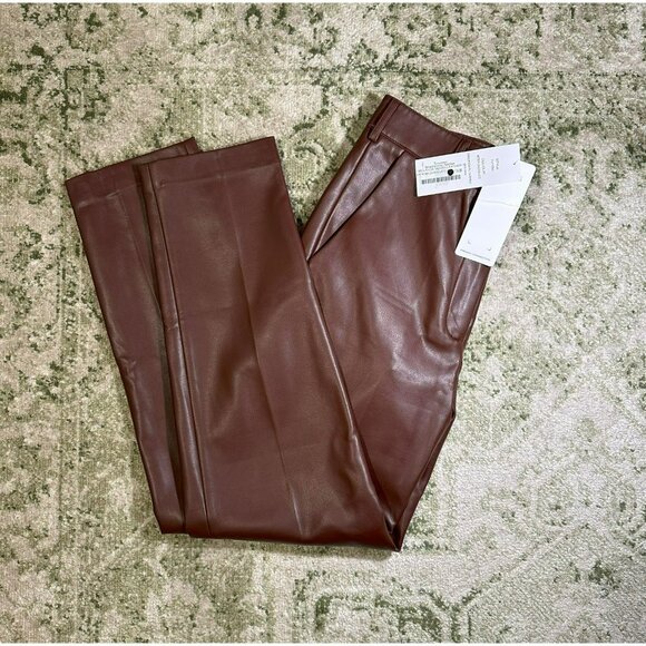 French Connection Crolenda Faux Leather Tapered Trousers Size 2 NWT - Picture 10 of 11